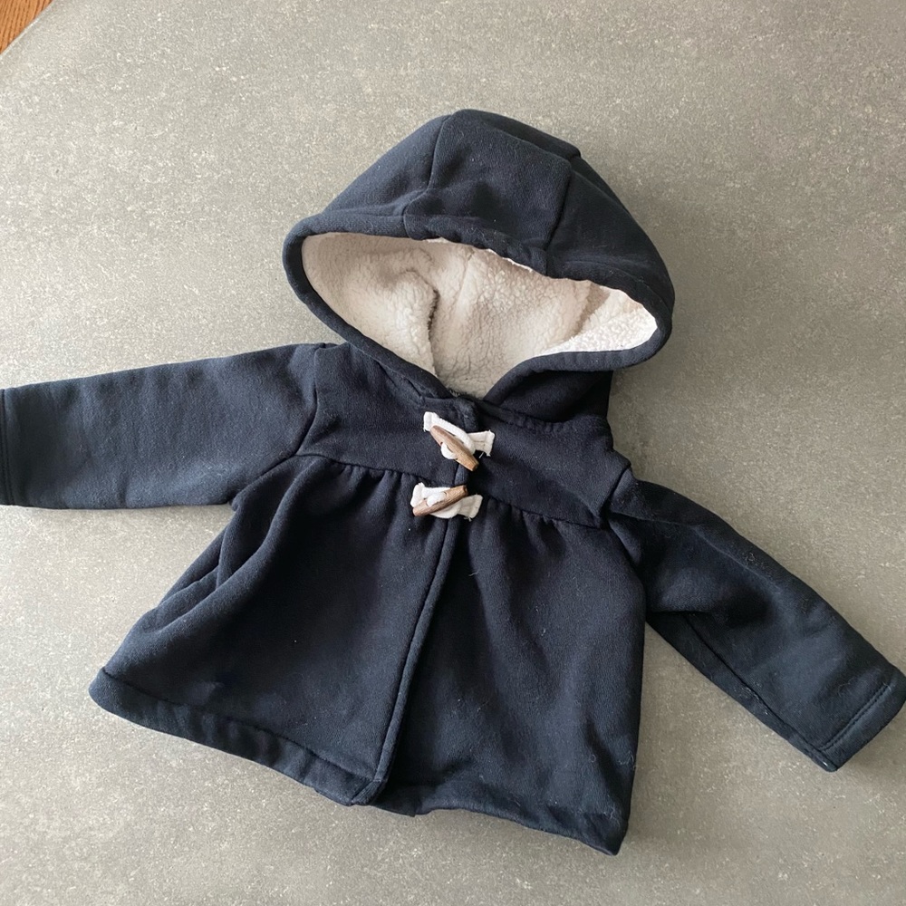 Black Carter’s Toggle Button Hooded Jacket | 12M